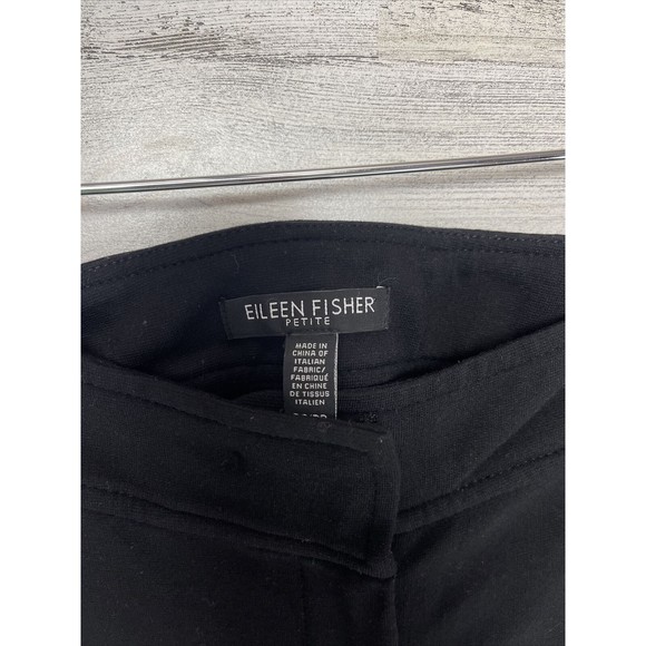 Eileen Fisher Pants Women's Small Petite Black Tapered Viscose Stretch Pockets - Picture 3 of 5